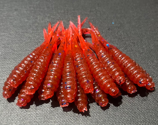 Cherry Burst- Fork Tail Grub 2.5"
