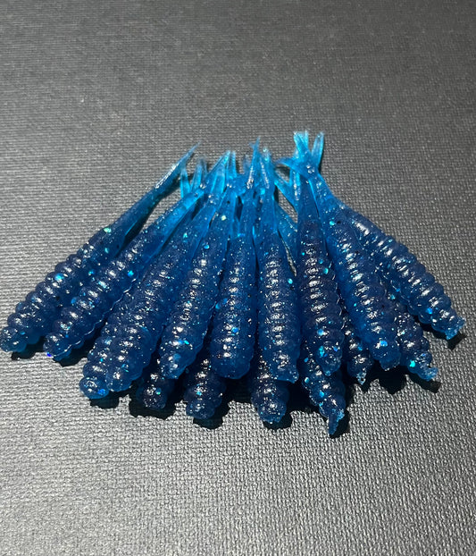 Nighttime Blue- Fork Tail Grub 2.5"