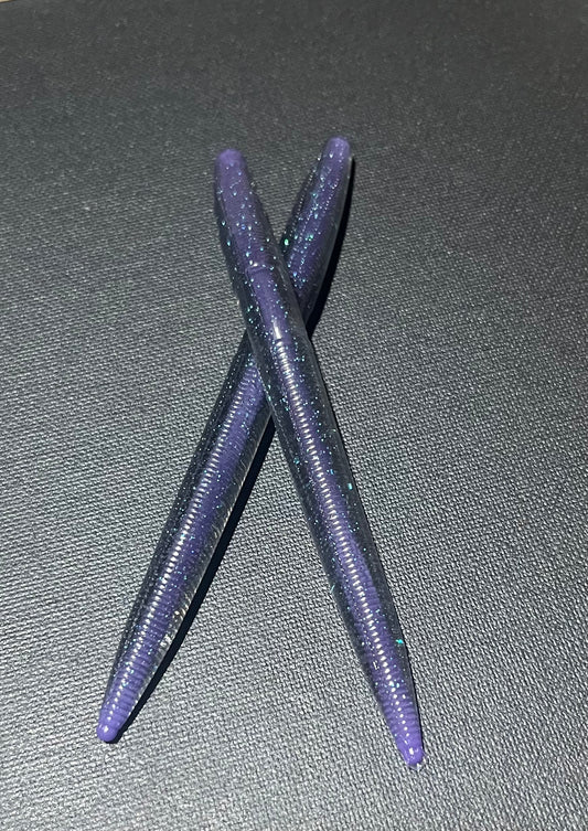Cosmic Purple- Core Shot Stick Worm 5"