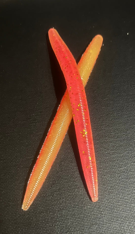 Sunset Peach- Stick Worm Laminate 5"