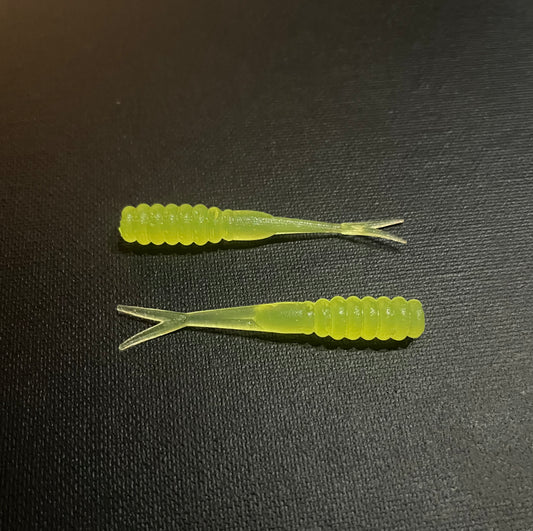 Chartreuse- Fork Tail Grub 2.5"