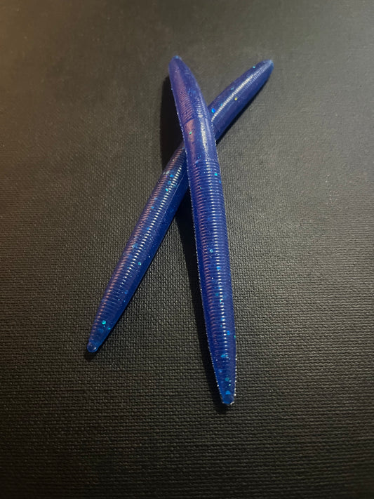 Sapphire Blue- Stick Worms 5"