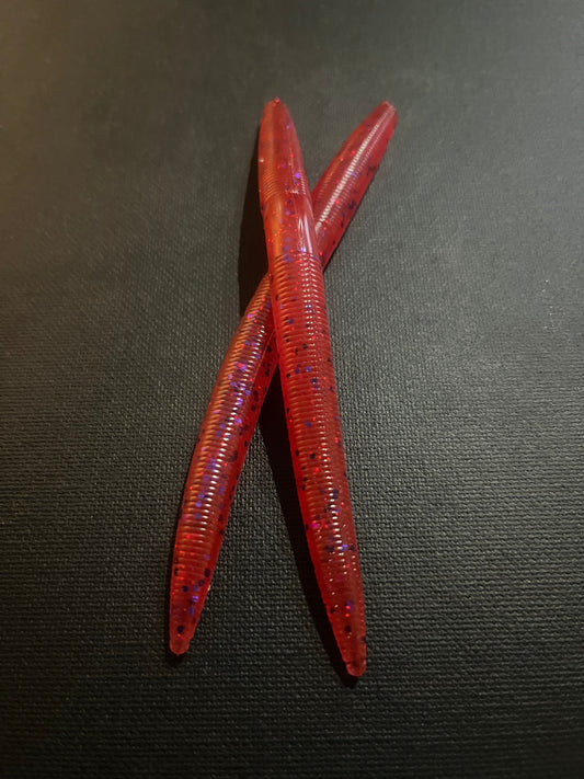 Cherry Purple- Stick Worms 5"