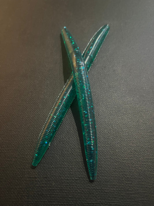 Emerald Blue- Stick Worms 5"