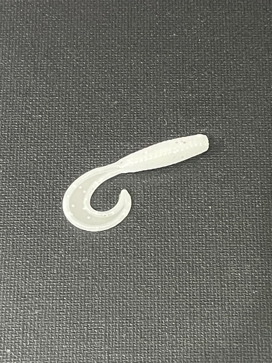 White Silver- Curly Tail Grub 2"