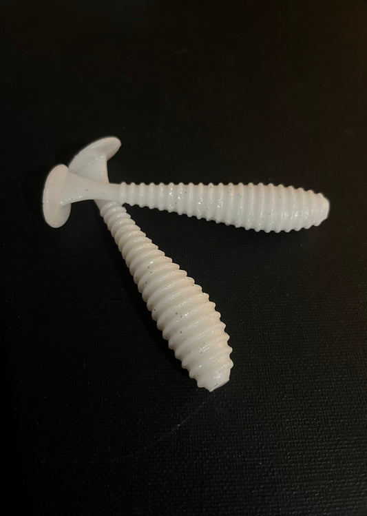 White Silver- Ripper Paddle Tail 3.5"