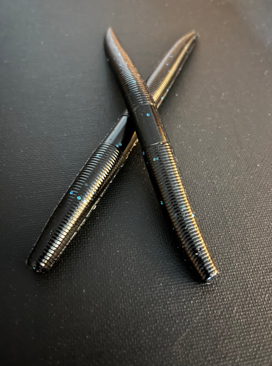 Black & Blue- Stick Worms 5"