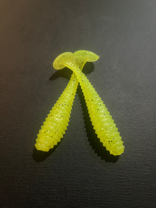 Chartreuse Black & Silver- Ripper Paddle Tail 3.5"